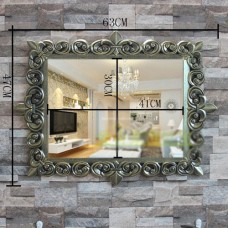 D47 Black Gold Bathroom Toilet Vanity Wall Makeup Mirror Front Waterproof Y    153139891220